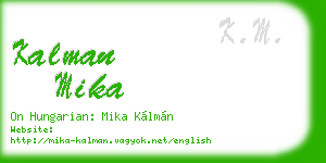 kalman mika business card