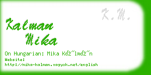 kalman mika business card